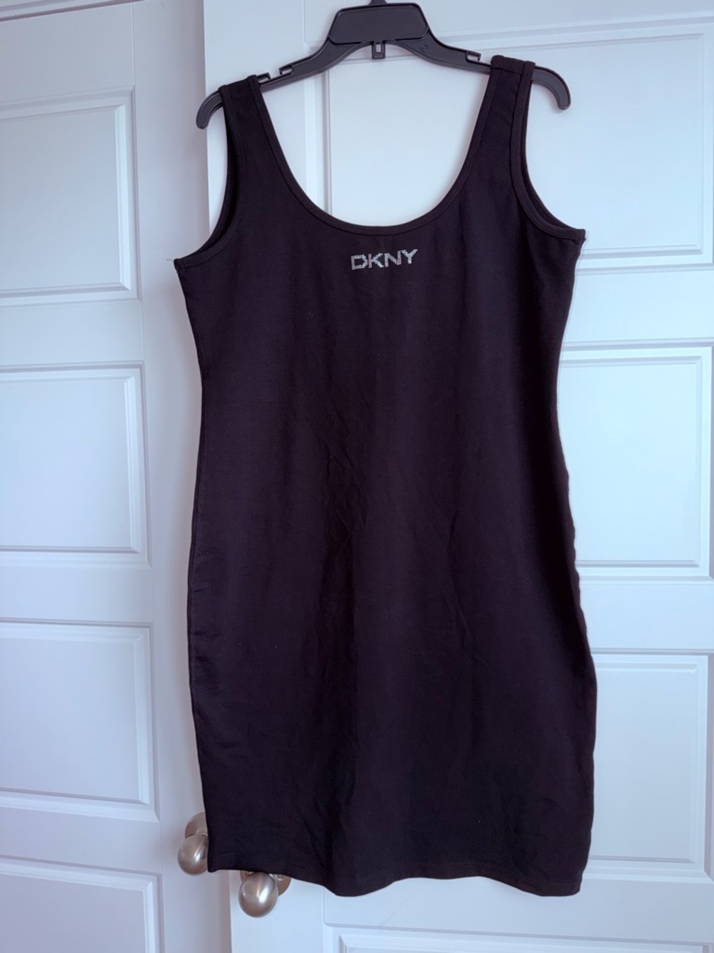 087 - DKNY Sports Embellished Logo Tank Dress Black Size XL